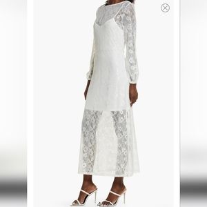 NWT Open Edit Sheer Lace Long Sleeve Maxi Dress